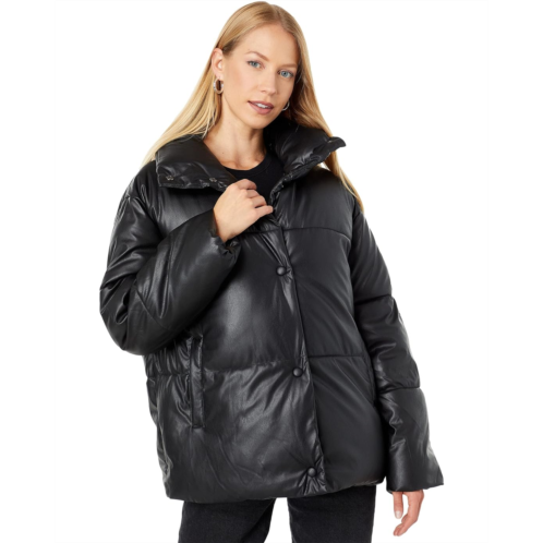 NVLT Oversized Faux Leather Puffer Jacket