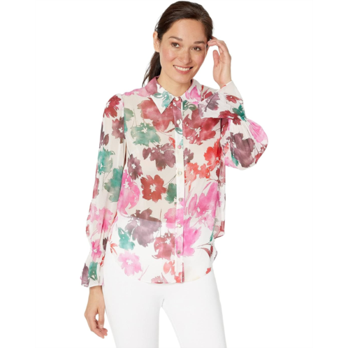 MILLY Lacey Watercolor Blouse