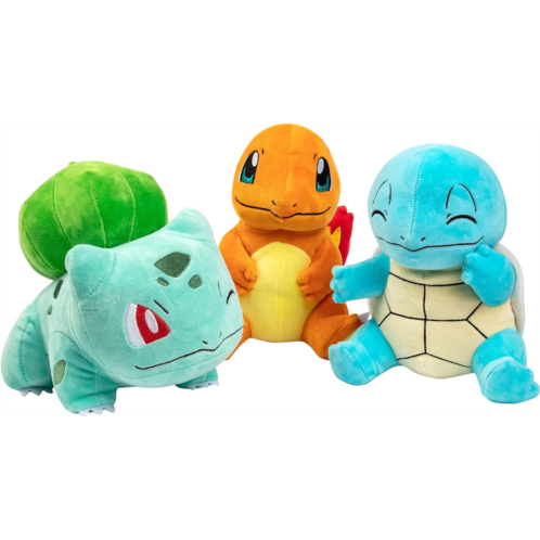 Pokemon Plush Starter 3 Pack - Charmander, Squirtle & Bulbasaur 8 Generation One Stuffed Animals