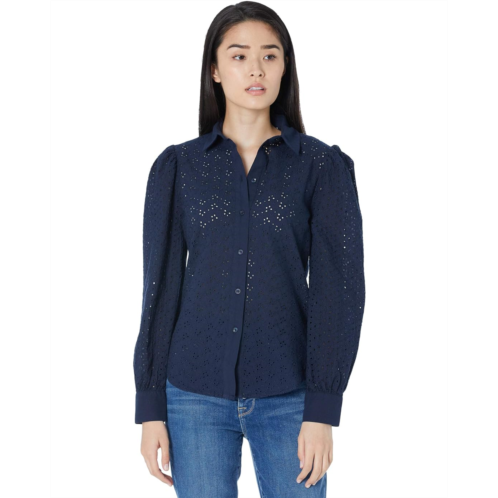 7 For All Mankind Puff Sleeve Eyelet Shirt