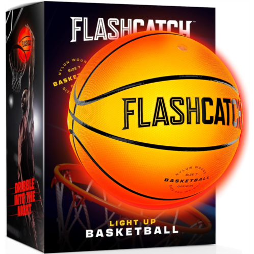 FlashCatch Light Up Basketball - Glow in the Dark Basketball - Sports Gear Accessories Gifts for Boys 8-15+ Year Old - Kids, Teens Gift Ideas - Cool Teen Boy Toys Ages 8 9 10 11 12 13 14 15 A