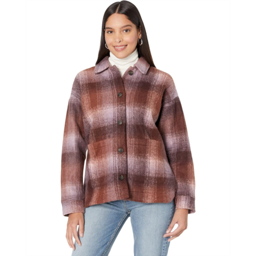 Madewell Brushed Plaid Knit Shirt Jacket