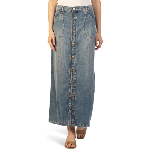 KUT from the Kloth Liora - Button Front Long Skirt W/ Pork Chop Pockets