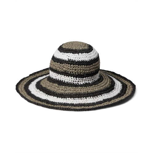 Badgley Mischka Striped Crochet Floppy Hat