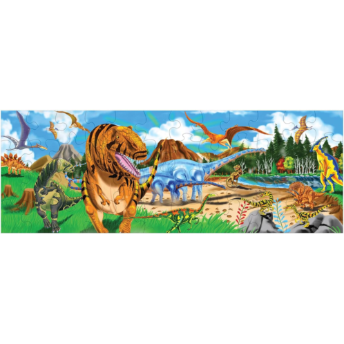 Melissa & Doug Land of Dinosaurs Floor Puzzle (48 pcs, 4 feet long) - FSC Certified