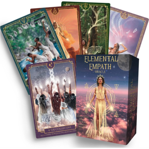 Earth Moon Magick Elemental Empath Tarot Card Set - 52 Cards with Guidebook Promotes Clarity, Spiritual Awakening - Recycled Paper Cards with Guide Book