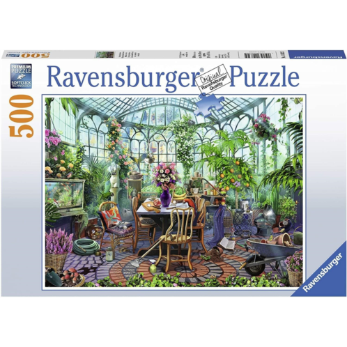 Ravensburger Greenhouse Morning 500 Piece Puzzle for Adults - Every Piece is Unique, Softclick Technology Means Pieces Fit Together Perfectly,Multi,19.5 x 14.25