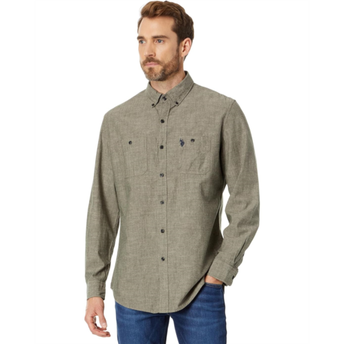 U.S. POLO ASSN. Long Sleeve Classic Canvas Button-Down Woven Shirt
