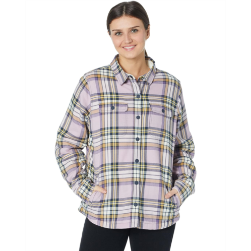 L.L.Bean Womens LLBean Petite Fleece Lined Flannel Shirt Snap Front Plaid