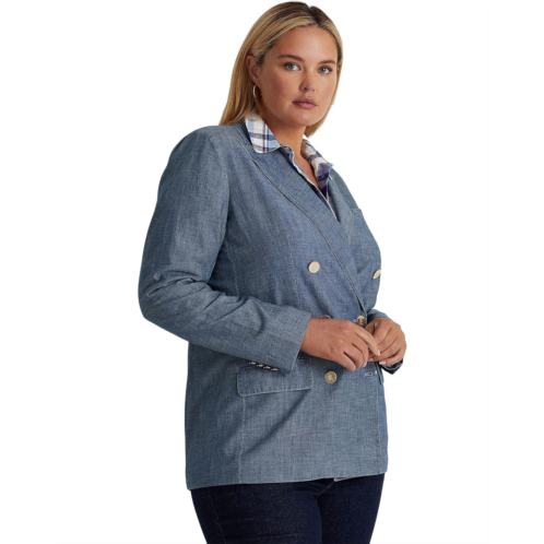 POLO Ralph Lauren Plus Size Double-Breasted Chambray Blazer