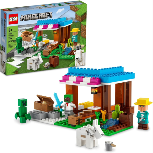 LEGO Minecraft The Bakery Building Kit 21184 Game-Inspired Minecraft Toy Set for Kids Girls Boys Age 8+ Featuring 3 Minecraft Figures and Goat, with Village and Treasure Chest Acce
