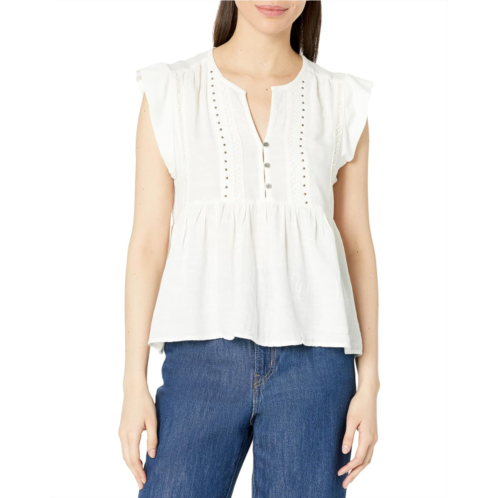 Lucky Brand Studded Babydoll Top