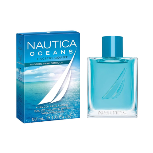 Nautica Oceans Pacific Coast Eau De Toilette - Uplifting, Refreshing Scent - Earthy, Marine Notes of Pinewood and Mint - Ideal for Day Wear - 1.6 Fl Oz (Pack of 1)