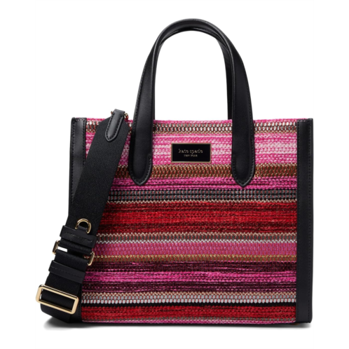 Kate Spade New York Manhattan Striped Metallic Fabric Small Tote