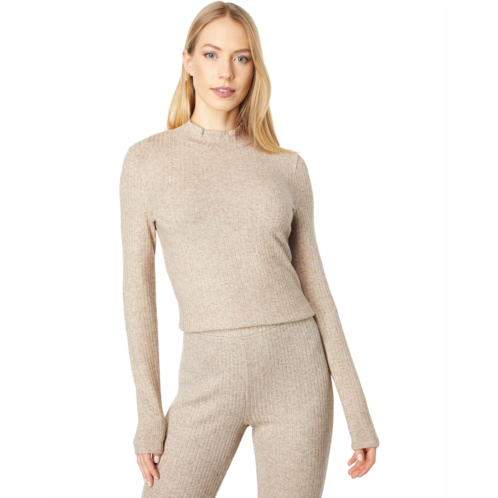 Vince Long Sleeve Rib Mock Neck Top