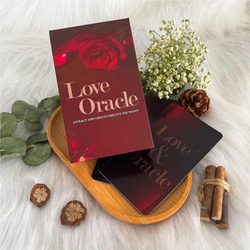 WLeec Love Oracle Cards,56 Love Oracle Cards Deck,Twin Flame Oracle Deck,Tarot Cards for Beginners,Explore independently and heal Your Love Oracle Cards Decks with Meanings on Them