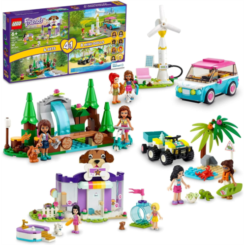 LEGO Friends Friends 66710 4-in-1 Building Toy Gift Set: Doggy Day Care, Turtle Protection Vehicle, Forest Waterfall and Olivias Electric Car (66710)