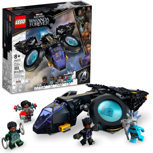 LEGO Marvel Shuris Sunbird, Black Panther Aircraft Buildable Toy Vehicle for Kids, 76211 Wakanda Forever Set, Avengers Superheroes Gift Idea