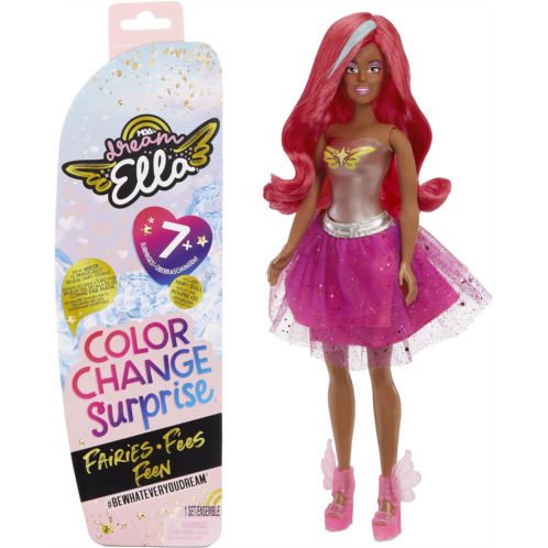 MGA Entertainment Dream Ella Color Change Surprise Fairies, Yasmin Pink Fashion Doll with 7+ Surprises Including Outfit, Castle Play Pretend Gift for Kids, Toys for Girls & Boys Ag