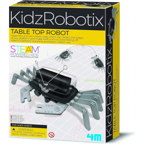 Toysmith 4M 5576 Table Top Robot - DIY Robotics Stem Toys, Engineering Edge Detector Gift for Kids & Teens, Boys & Girls (Packaging May Vary)