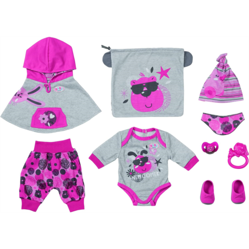 BABY born Deluxe First Arrival 832561 Clothing Accessories for 43cm Dolls for Toddlers - Includes 9-Piece Clothing Set & Dummy Eye Function - Suitable from 3 Years
