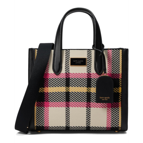 Kate Spade New York Manhattan Museum Plaid Knit Jacquard Small Tote