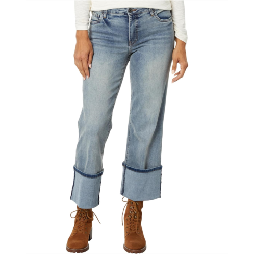 KUT from the Kloth Charlotte High-Rise Fab Ab Culottes Wide Roll-Up Jeans in Now