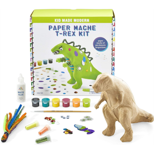 Kid Made Modern Art Projects for Kids 6-8 Paper Mache T-Rex Kit - Paint Your Own Dinosaur