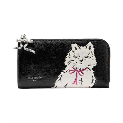 Kate Spade New York Whiskers Saffiano Leather Zip Around Continental Wallet