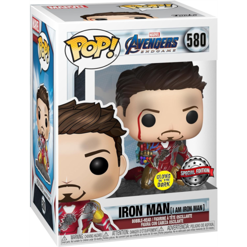 Funko Pop! Marvel: Avengers Endgame - I Am Iron Man (Glow in The Dark) Bobblehead Figure (PX Exclusive)