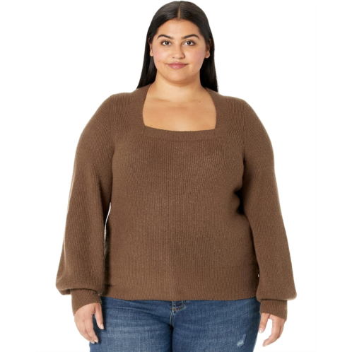 Womens Madewell Plus Kevin Square Neck Rib Pullover