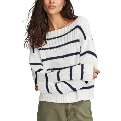 Womens Lucky Brand Striped Pullover Sweater