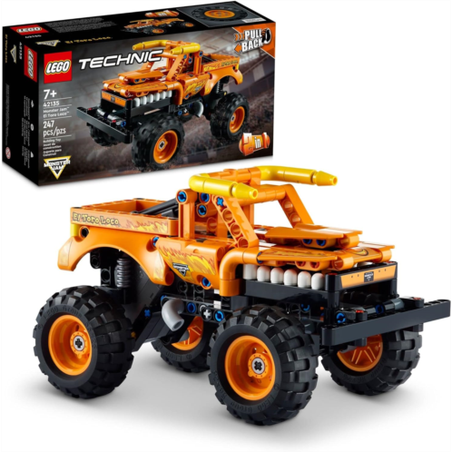 LEGO Technic Monster Jam El Toro Loco, 2 in 1 Pull Back Truck to Off Roader Car Toy 42135, Monster Truck and Race Car Building Toy, Construction Kit for Kids, Boys, Girls Age 7+ Ye