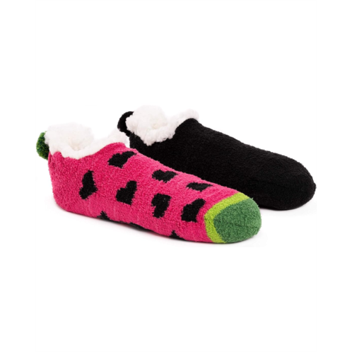 Betsey Johnson Womens 2 Pair Pack Infused Cabin Footie Sock