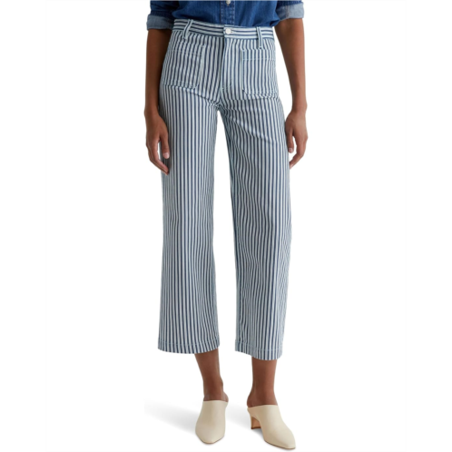 AG Jeans Kassie Mid-Rise Wide Leg Crop in Nordic Stripe Indigo Multi