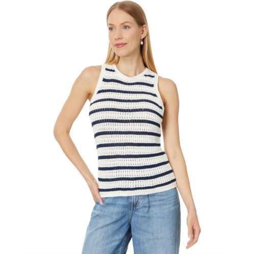 Madewell Crochet-Knit Crewneck Sweater Tank in Stripe