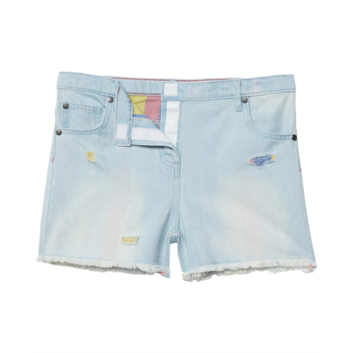 Appaman Adaptive Kids Denim Rhodes Shorts with Rainbow Patches on Back Pockets (Little Kids/Big Kids)