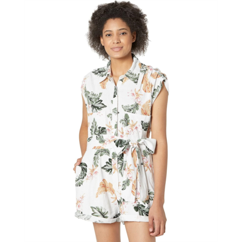 Blank NYC Floral Print Sleeveless Romper in Garden Party