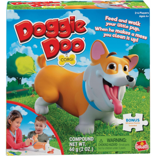 Doggie Doo Corgi Game - Unpredictable Action - Feed The Doggie and Collect His Doo to Win - Includes 24-Piece Puzzle by Goliath