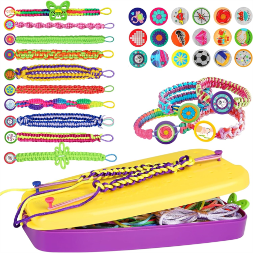 Topdiaos Friendship Bracelet Making Kit Toys, Ages 7 8 9 10 11 12 Year Old Girls Gifts Ideas, Birthday Present for Teen Girl, Arts and Crafts String Maker Tool, Bracelet DIY, Kids Travel Ac