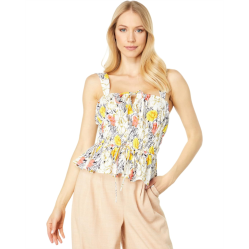 BCBGMAXAZRIA Printed Peplum Top