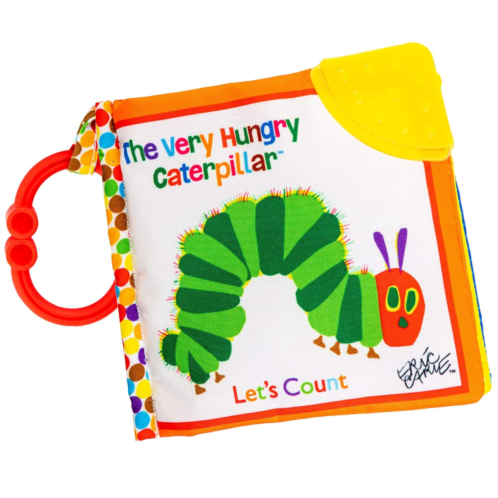 KIDS PREFERRED Lets Count Soft Book - World of Eric Carle the Very Hungry Caterpillar Baby on the Go Clip Teething Crinkle Soft Sensory Book for Babies, 5.25x5.25 Inch