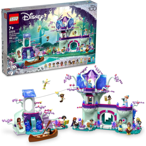 LEGO Disney The Enchanted Treehouse Buildable 2-Level Tree House with 13 Princess Mini-Dolls Including Jasmine, Elsa and Moana, Disney Classic Celebration Gift for Disney Princess