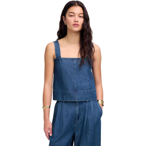 Womens Madewell Crop Swing Top In Mcnair Wash