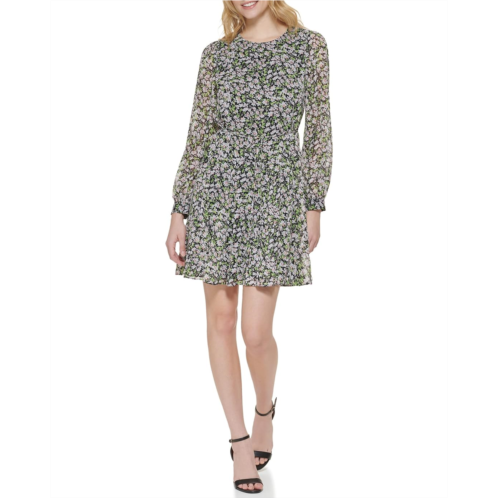 Tommy Hilfiger Long Sleeve Daisy Garden Chiffon Dress