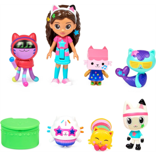 Gabby  s Dollhouse Gabbys Dollhouse, Dance Party Theme Figure Set with a Gabby Doll, 6 Cat Toy Figures and Accessory Kids Toys for Ages 3 and up!