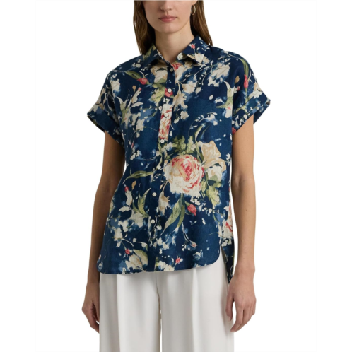 POLO Ralph Lauren Womens LAUREN Ralph Lauren Relaxed Fit Floral Short-Sleeve Shirt