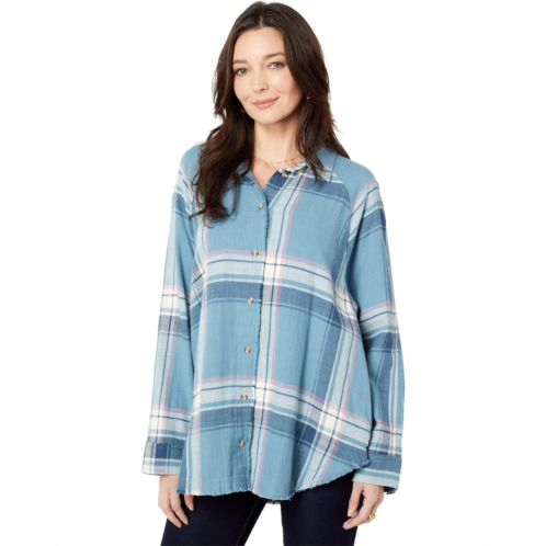 Womens Lucky Brand Tunic Plaid Shirt