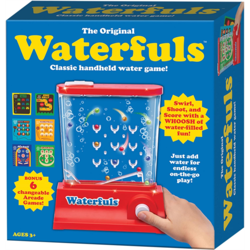 PlayMonster The Original Waterfuls Classic Handheld Water Game, Retro Vintage Games, 6 Interchangeable Panels, Handheld Games for 3 Year Olds, Preschool Games, Kids Games 4, 5, 6, 7, 8, Water