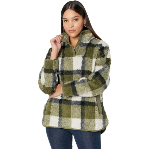 Madewell (Re)sourced Sherpa Popover Tunic Jacket in Plaid